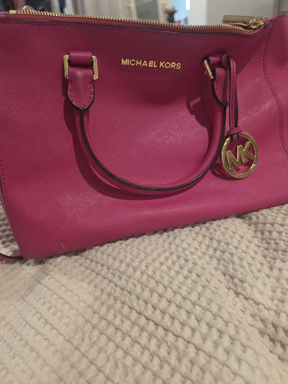 Michael Kors Pink Saffiano Leather Satchel